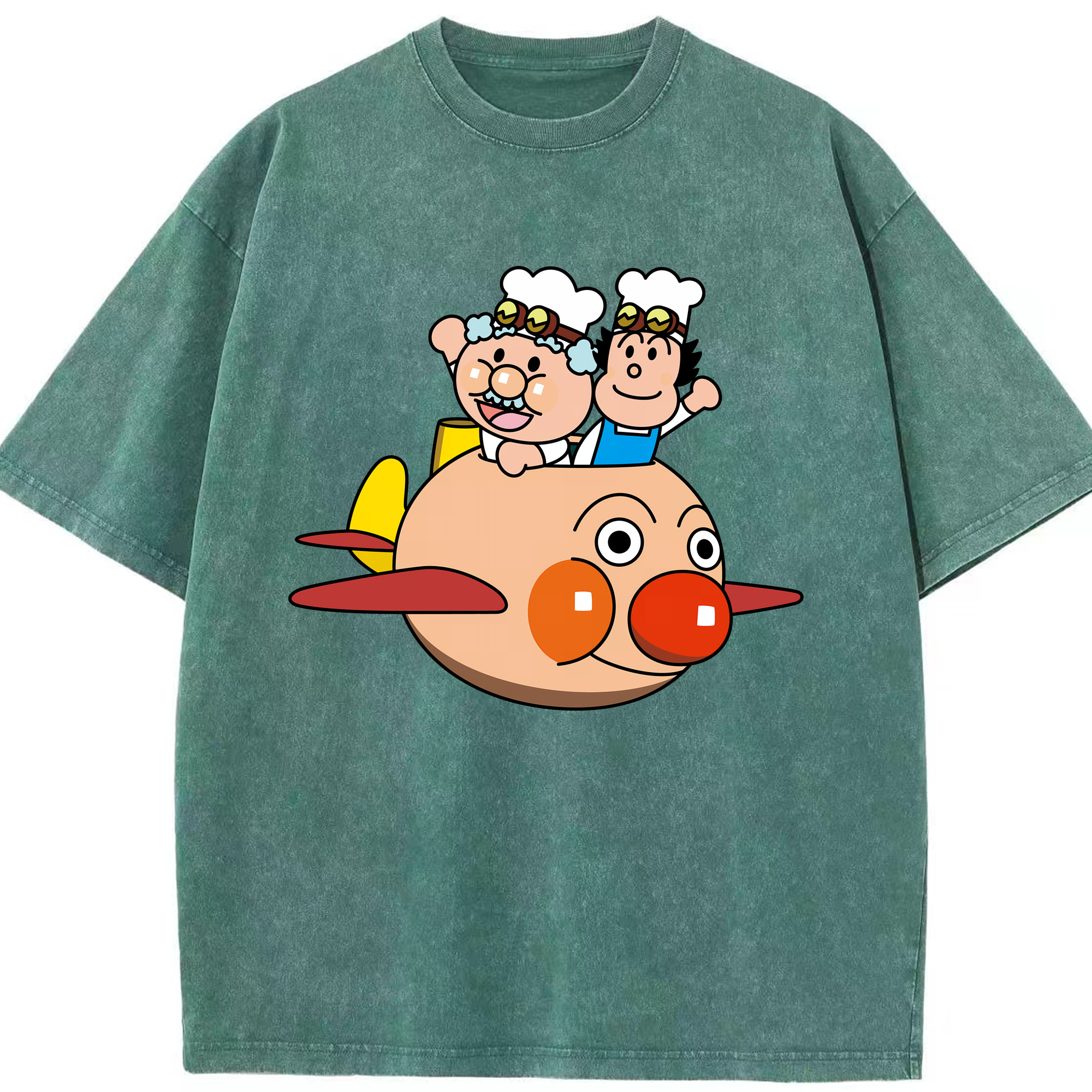 （画像用） アンパンマン Anpanman 綿100% ヴィンテージ風 半袖Tシャツ（フロントプリント）